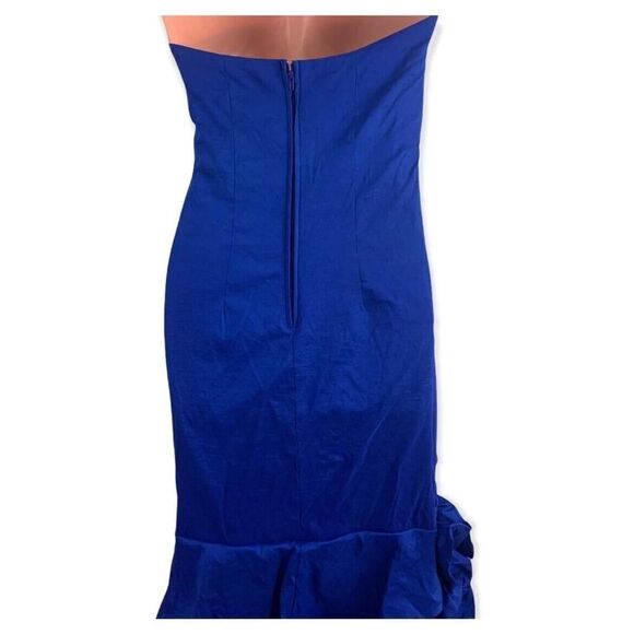 Cindy USA Vintage Formal Mermaid Prom Dress Ruched Blue Stretch Womens Size S - Picture 11 of 12